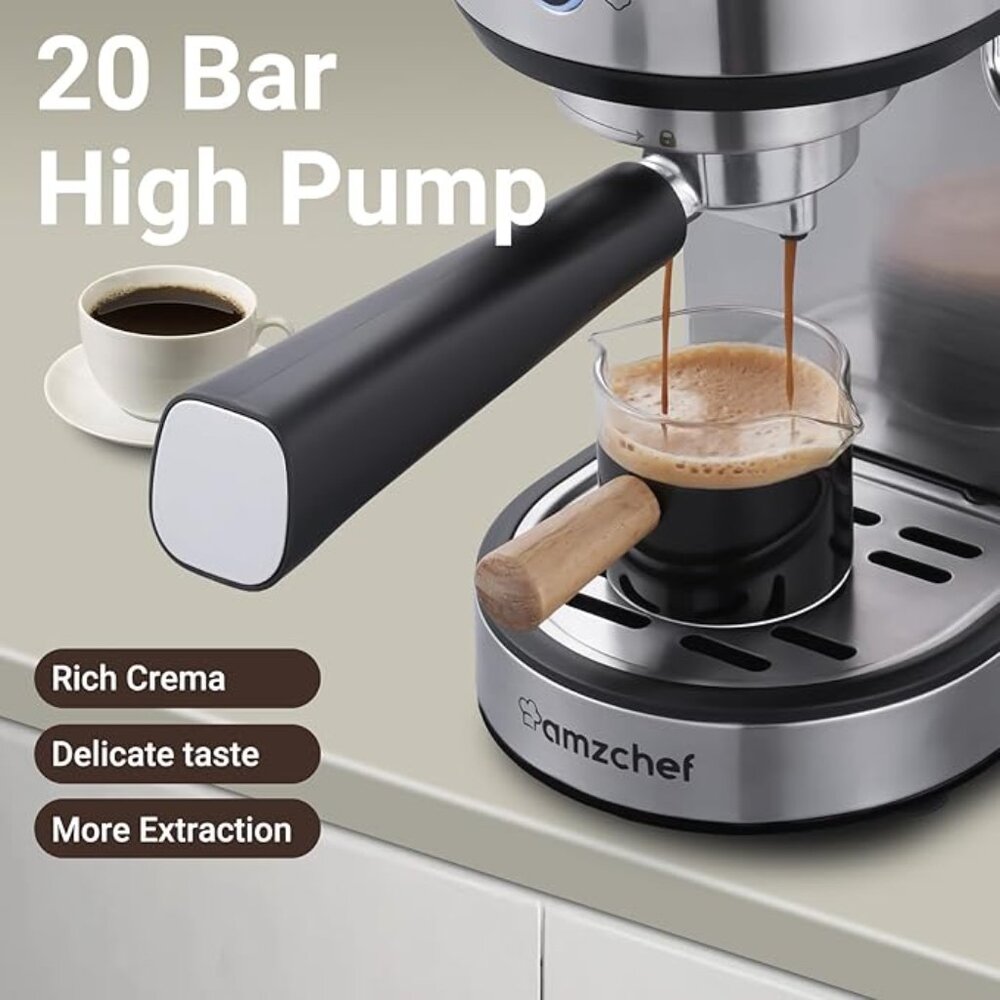 New in Box! Espresso Machine - 20bar, Milk Frother, LCD Control Panel, Adj. Temp - Picture 4 of 16
